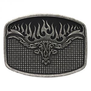 Montana Silversmiths Flaming Longhorn Mesh Attitude Buckle (A489RTS)